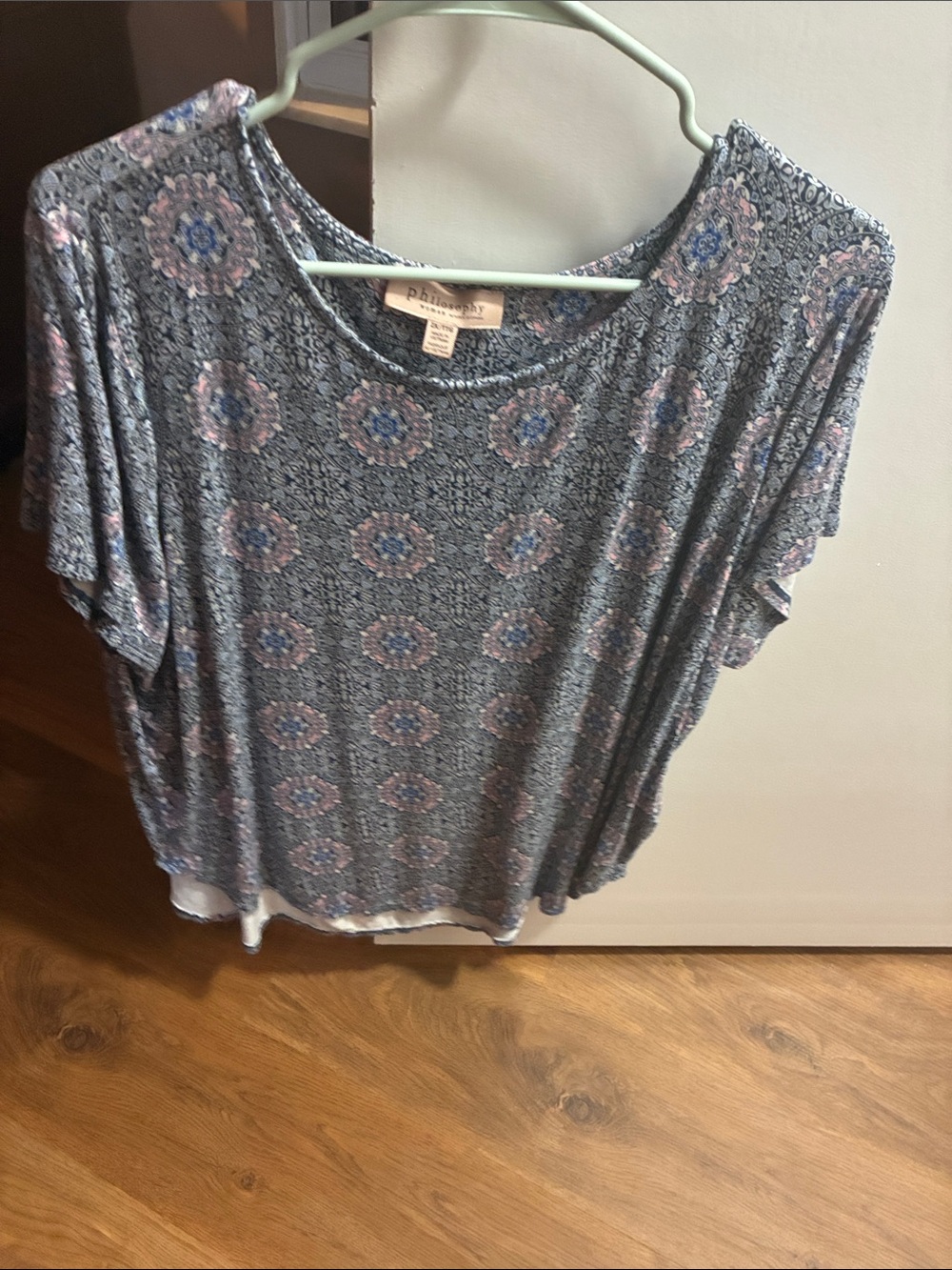Philosophy Navy Blue Floral Medallion Short Sleeve Tee